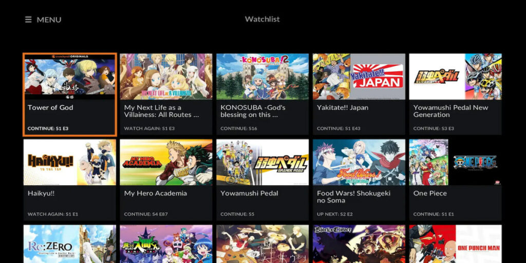 Crunchyroll Mod Apk Slider