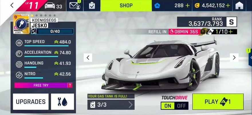 Asphalt 9 Mod APK - Koenigsegg Jesko