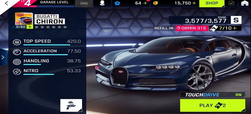 Asphalt 9 Mod APK - Bugatti Chiron